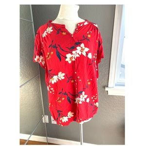 Red floral float top